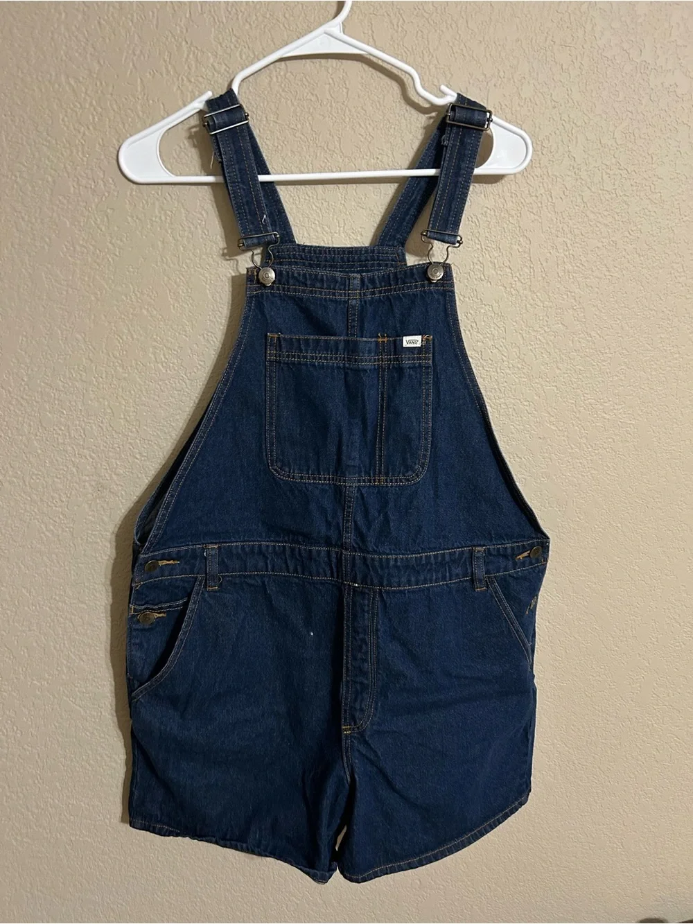 Vans Kids Navy Blue Denim Short Overalls - Picture 4 of 5